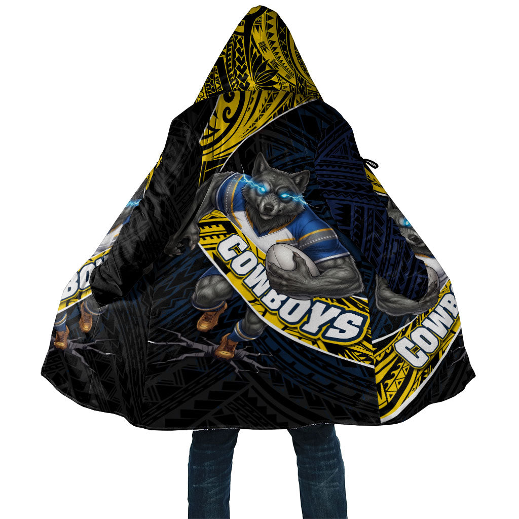 North Queensland Cowboys Rugby Cloak Tribal Polynesian Power Art - Lightning Mascot