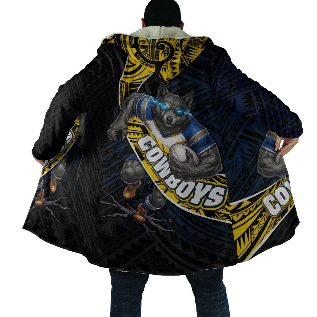 North Queensland Cowboys Rugby Cloak Tribal Polynesian Power Art - Lightning Mascot