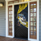 North Queensland Cowboys Rugby Door Cover Tribal Polynesian Power Art - Lightning Mascot