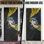 North Queensland Cowboys Rugby Door Cover Tribal Polynesian Power Art - Lightning Mascot