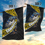 North Queensland Cowboys Rugby Garden Flag Tribal Polynesian Power Art - Lightning Mascot