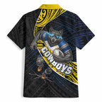 North Queensland Cowboys Rugby Hawaiian Shirt Tribal Polynesian Power Art - Lightning Mascot
