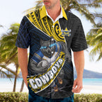North Queensland Cowboys Rugby Hawaiian Shirt Tribal Polynesian Power Art - Lightning Mascot