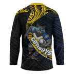 North Queensland Cowboys Rugby Hockey Jersey Tribal Polynesian Power Art - Lightning Mascot