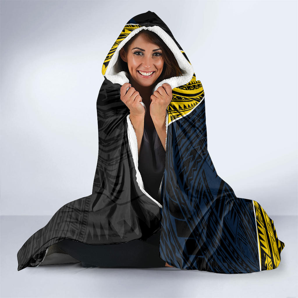 North Queensland Cowboys Rugby Hooded Blanket Tribal Polynesian Power Art - Lightning Mascot
