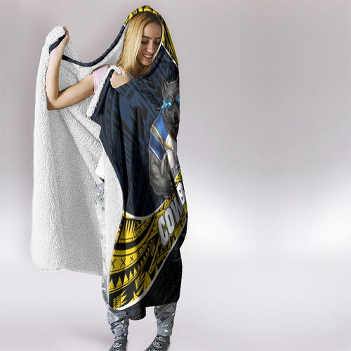 North Queensland Cowboys Rugby Hooded Blanket Tribal Polynesian Power Art - Lightning Mascot