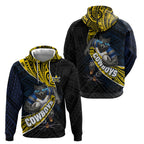 North Queensland Cowboys Rugby Hoodie Tribal Polynesian Power Art - Lightning Mascot