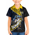 North Queensland Cowboys Rugby Kid Hawaiian Shirt Tribal Polynesian Power Art - Lightning Mascot