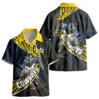 North Queensland Cowboys Rugby Kid Hawaiian Shirt Tribal Polynesian Power Art - Lightning Mascot