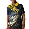 North Queensland Cowboys Rugby Kid Polo Shirt Tribal Polynesian Power Art - Lightning Mascot