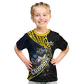 North Queensland Cowboys Rugby Kid T Shirt Tribal Polynesian Power Art - Lightning Mascot