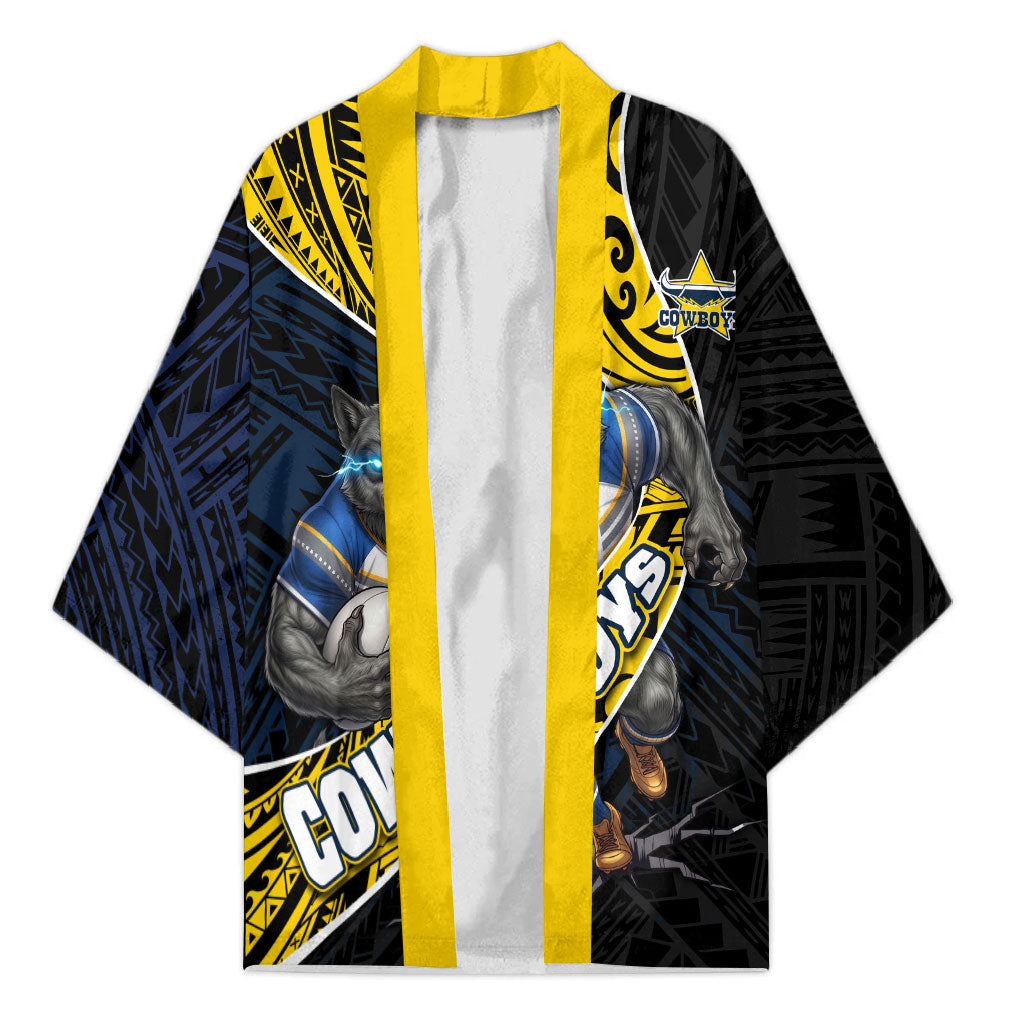 North Queensland Cowboys Rugby Kimono Tribal Polynesian Power Art - Lightning Mascot