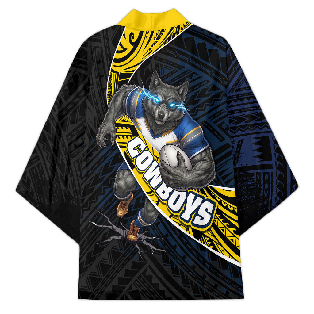 North Queensland Cowboys Rugby Kimono Tribal Polynesian Power Art - Lightning Mascot