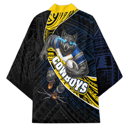 North Queensland Cowboys Rugby Kimono Tribal Polynesian Power Art - Lightning Mascot