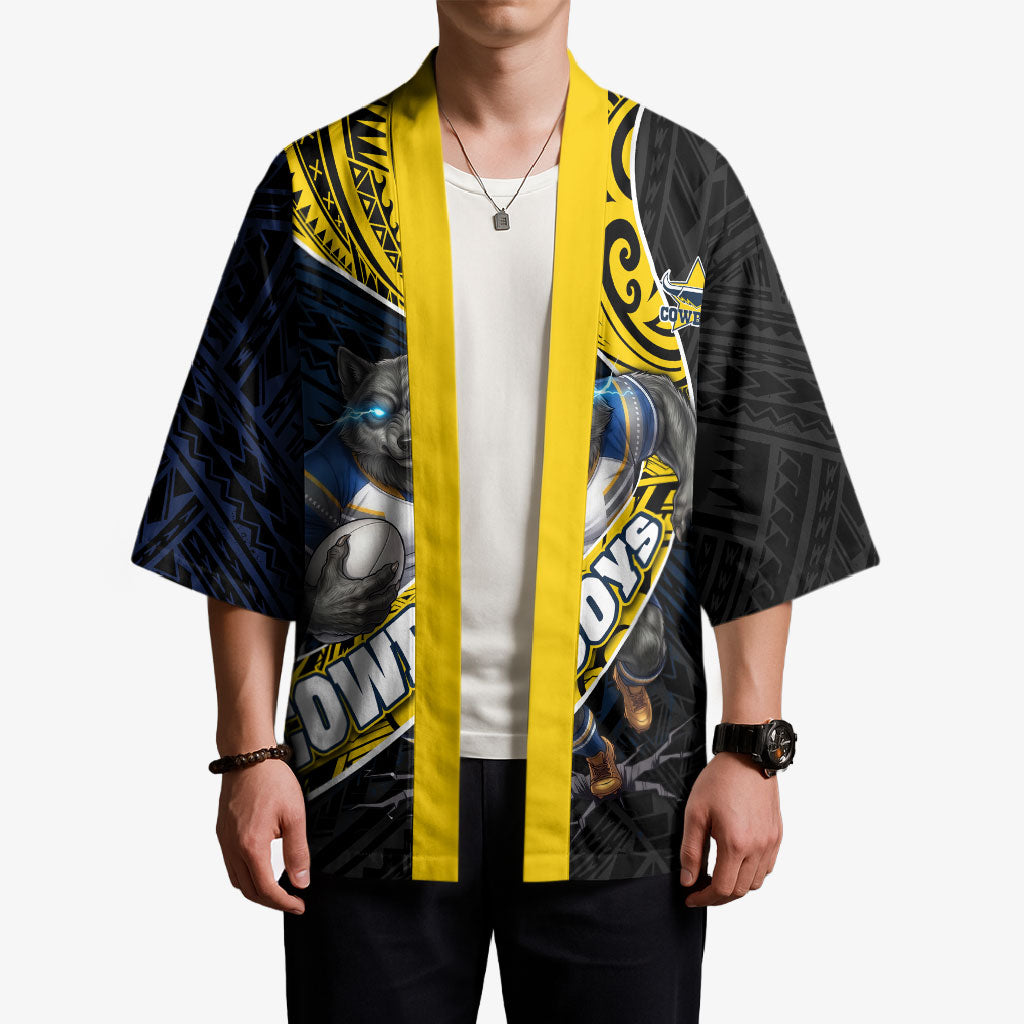 North Queensland Cowboys Rugby Kimono Tribal Polynesian Power Art - Lightning Mascot
