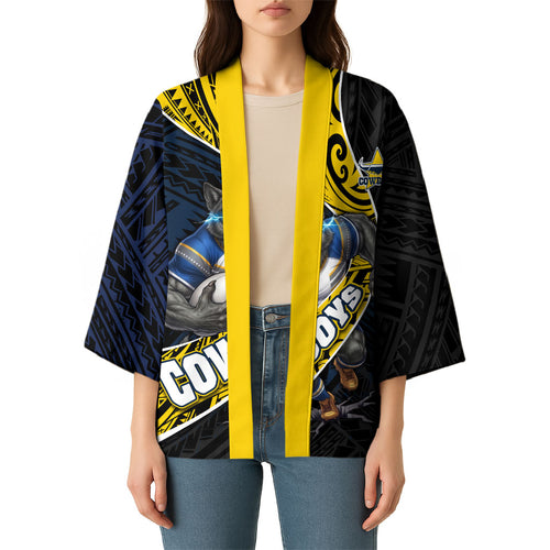 North Queensland Cowboys Rugby Kimono Tribal Polynesian Power Art - Lightning Mascot