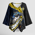North Queensland Cowboys Rugby Kimono Sleeve Blouse Tribal Polynesian Power Art - Lightning Mascot