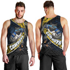 North Queensland Cowboys Rugby Men Tank Top Tribal Polynesian Power Art - Lightning Mascot