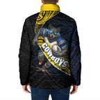 North Queensland Cowboys Rugby Padded Jacket Tribal Polynesian Power Art - Lightning Mascot
