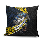 North Queensland Cowboys Rugby Pillow Cover Tribal Polynesian Power Art - Lightning Mascot