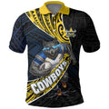 North Queensland Cowboys Rugby Polo Shirt Tribal Polynesian Power Art - Lightning Mascot
