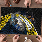 North Queensland Cowboys Rugby Puzzle Tribal Polynesian Power Art - Lightning Mascot