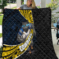 North Queensland Cowboys Rugby Quilt Tribal Polynesian Power Art - Lightning Mascot
