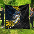 North Queensland Cowboys Rugby Quilt Tribal Polynesian Power Art - Lightning Mascot