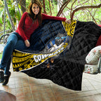 North Queensland Cowboys Rugby Quilt Tribal Polynesian Power Art - Lightning Mascot
