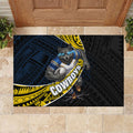North Queensland Cowboys Rugby Rubber Doormat Tribal Polynesian Power Art - Lightning Mascot