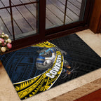 North Queensland Cowboys Rugby Rubber Doormat Tribal Polynesian Power Art - Lightning Mascot