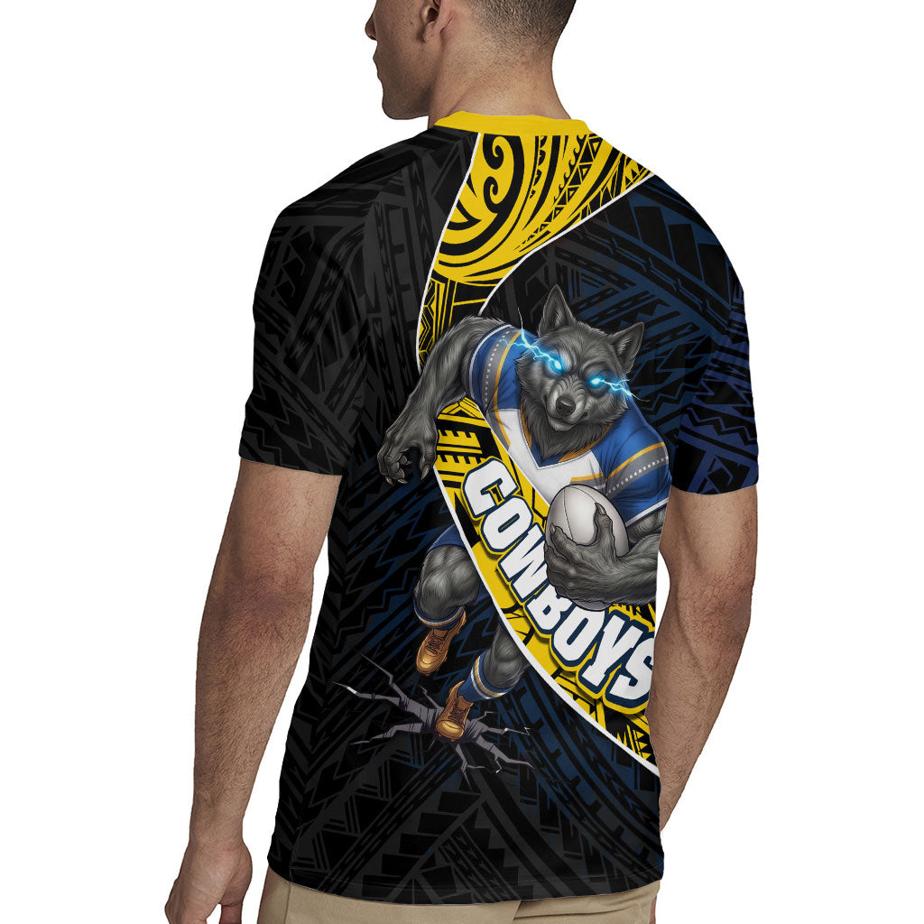 North Queensland Cowboys Rugby Rugby Jersey Tribal Polynesian Power Art - Lightning Mascot
