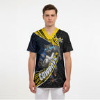 North Queensland Cowboys Rugby Scrub Top Tribal Polynesian Power Art - Lightning Mascot