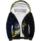 North Queensland Cowboys Rugby Sherpa Hoodie Tribal Polynesian Power Art - Lightning Mascot