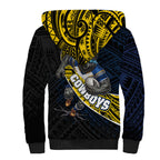 North Queensland Cowboys Rugby Sherpa Hoodie Tribal Polynesian Power Art - Lightning Mascot