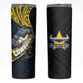 North Queensland Cowboys Rugby Skinny Tumbler Tribal Polynesian Power Art - Lightning Mascot