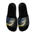 North Queensland Cowboys Rugby Slide Sandals Tribal Polynesian Power Art - Lightning Mascot