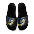 North Queensland Cowboys Rugby Slide Sandals Tribal Polynesian Power Art - Lightning Mascot