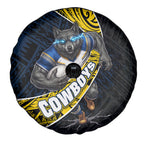 North Queensland Cowboys Rugby Spare Tire Cover Tribal Polynesian Power Art - Lightning Mascot