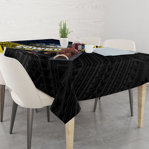 North Queensland Cowboys Rugby Tablecloth Tribal Polynesian Power Art - Lightning Mascot