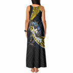 North Queensland Cowboys Rugby Tank Maxi Dress Tribal Polynesian Power Art - Lightning Mascot