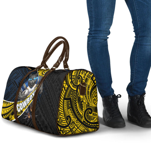 North Queensland Cowboys Rugby Travel Bag Tribal Polynesian Power Art - Lightning Mascot