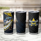 North Queensland Cowboys Rugby Tumbler Cup Tribal Polynesian Power Art - Lightning Mascot