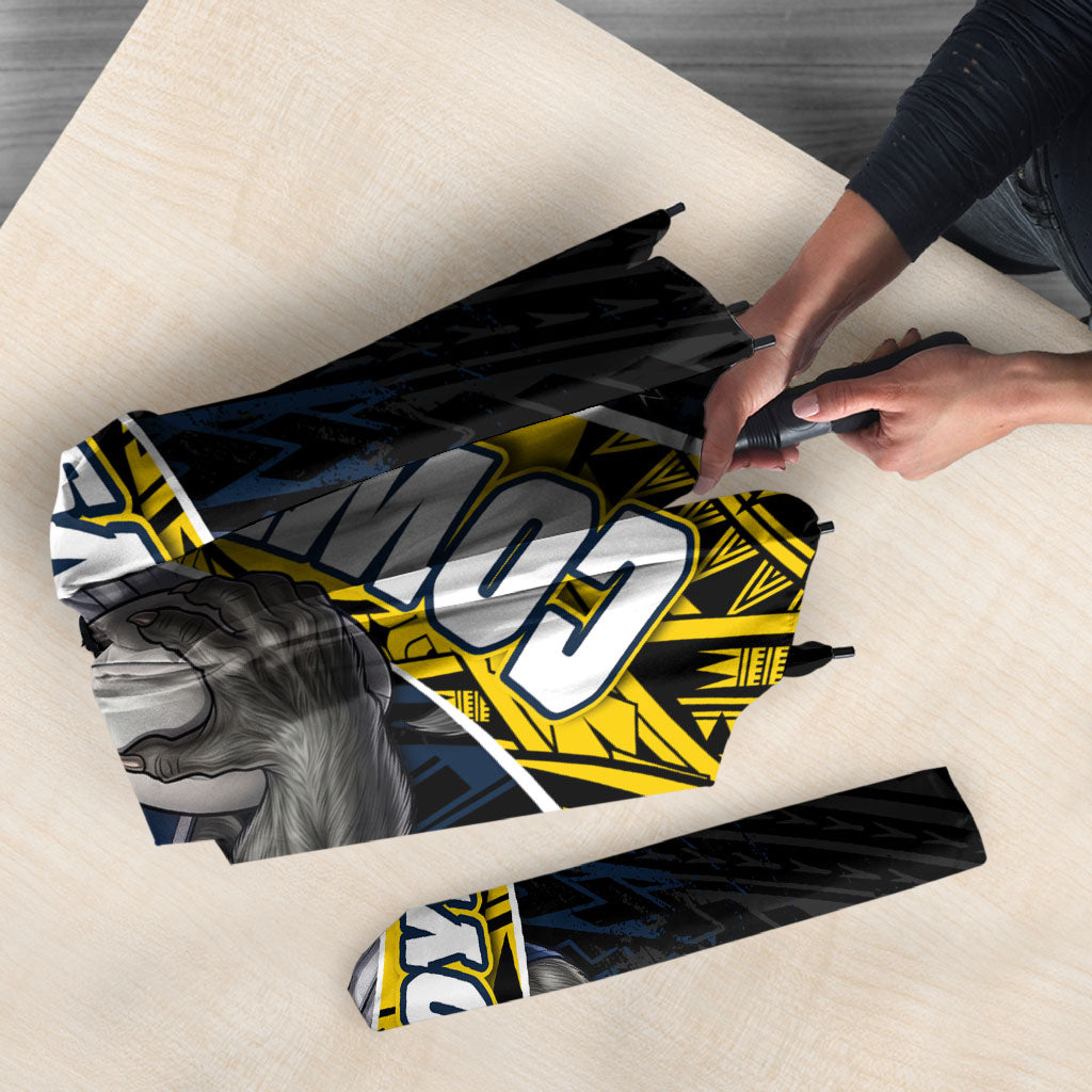 North Queensland Cowboys Rugby Umbrella Tribal Polynesian Power Art - Lightning Mascot
