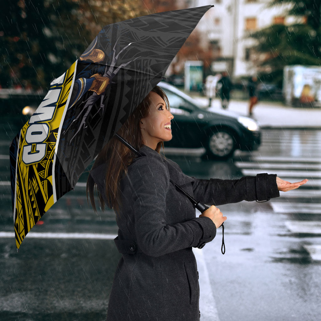 North Queensland Cowboys Rugby Umbrella Tribal Polynesian Power Art - Lightning Mascot