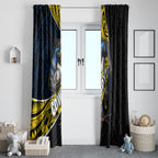 North Queensland Cowboys Rugby Window Curtain Tribal Polynesian Power Art - Lightning Mascot