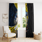 North Queensland Cowboys Rugby Window Curtain Tribal Polynesian Power Art - Lightning Mascot