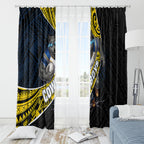 North Queensland Cowboys Rugby Window Curtain Tribal Polynesian Power Art - Lightning Mascot
