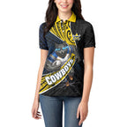 North Queensland Cowboys Rugby Women Polo Shirt Tribal Polynesian Power Art - Lightning Mascot