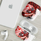 Redcliffe Dolphins NRL Rugby AirPods Case Tribal Polynesian Power Art - Lightning Mascot